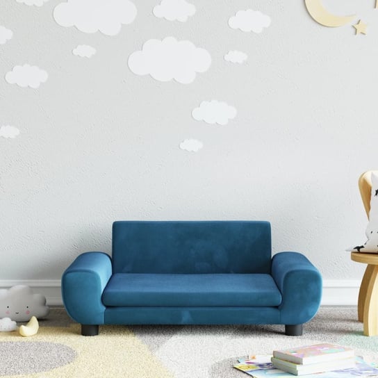vidaXL Sofa dla dzieci, niebieska, 70x45x33 cm, aksamit vidaXL