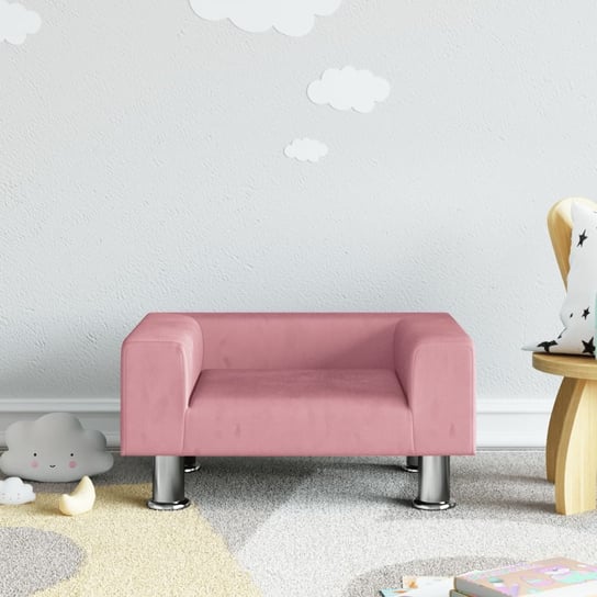 vidaXL Sofa dla dzieci, różowa, 50x40x26,5 cm, aksamitna vidaXL
