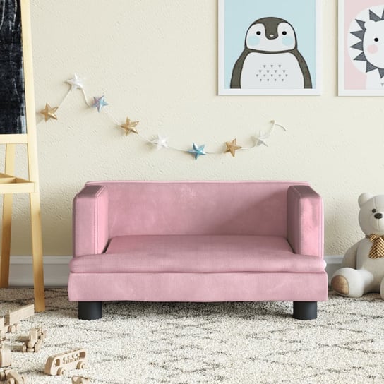 vidaXL Sofa dla dzieci, różowa, 60x40x30 cm, aksamit vidaXL