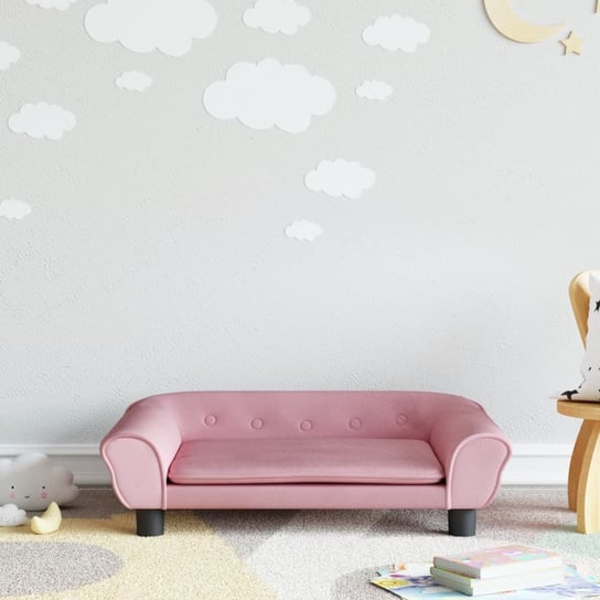vidaXL Sofa dla dzieci, różowa, 70x45x26 cm, aksamit vidaXL