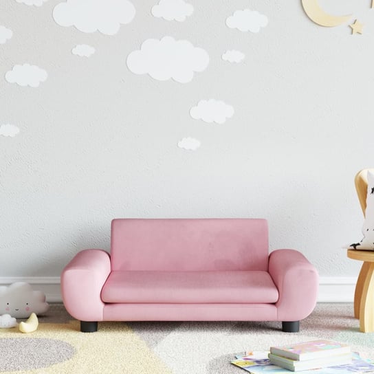 vidaXL Sofa dla dzieci, różowa, 70x45x33 cm, aksamit vidaXL