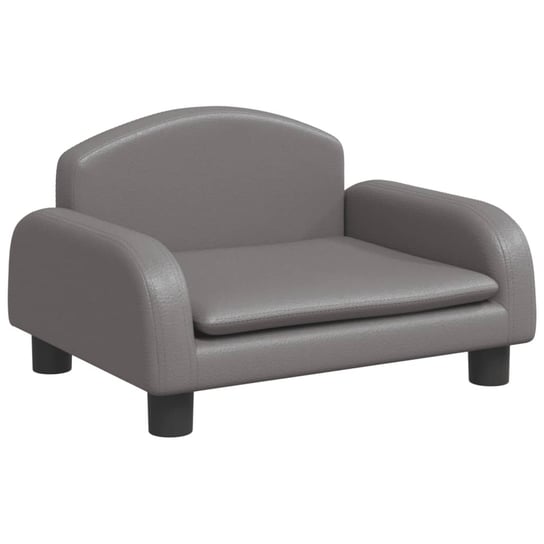 vidaXL Sofa dla dzieci, szara, 50x40x30 cm, sztuczna skóra vidaXL