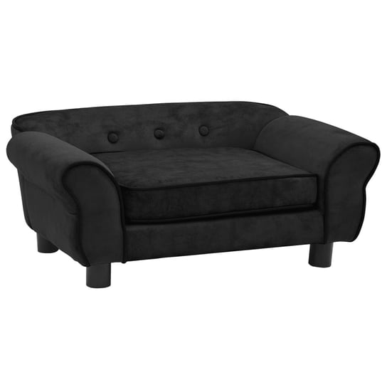 vidaXL Sofa dla psa, czarna, 72x45x30 cm, pluszowa vidaXL
