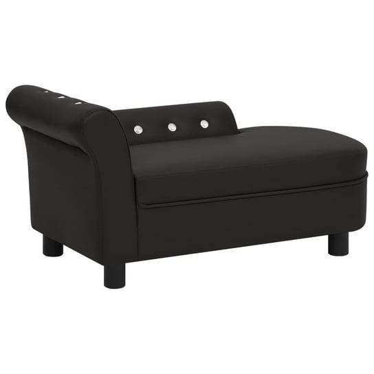 vidaXL Sofa dla psa, czarna, 83x45x42 cm, sztuczna skóra vidaXL
