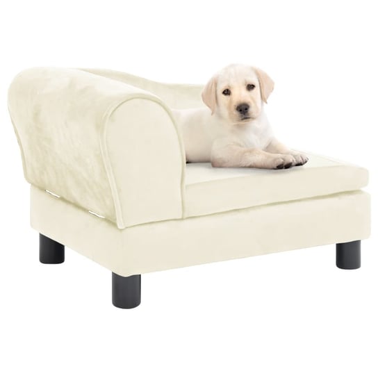 vidaXL Sofa dla psa, kremowa, 57x34x36 cm, pluszowa vidaXL