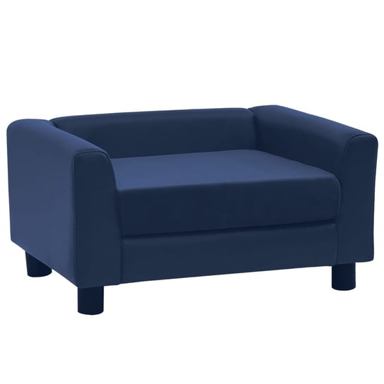 vidaXL Sofa dla psa, niebieska, 60x43x30 cm, plusz i sztuczna skóra vidaXL