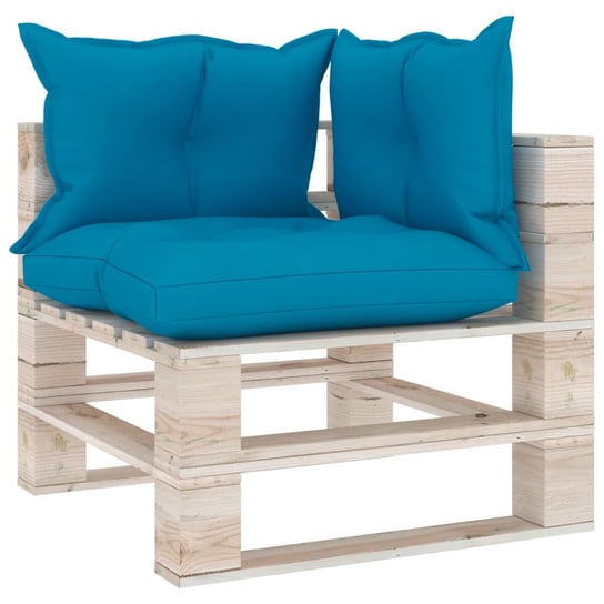 vidaXL Sofa narożna z palet, z poduszkami, drewno sosnowe vidaXL