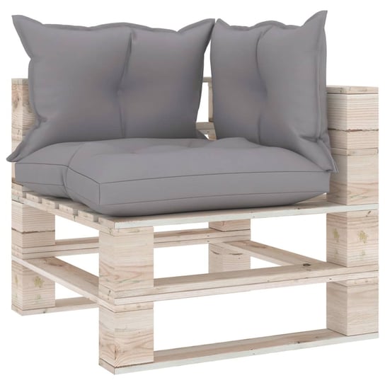 vidaXL Sofa narożna z palet, z poduszkami, drewno sosnowe vidaXL