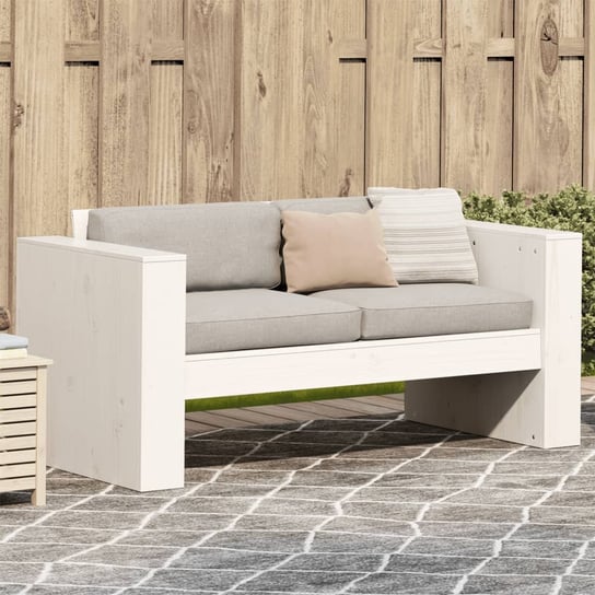 vidaXL Sofa ogrodowa, 2-osobowa, biała, 134x60x62 cm, drewno sosnowe vidaXL