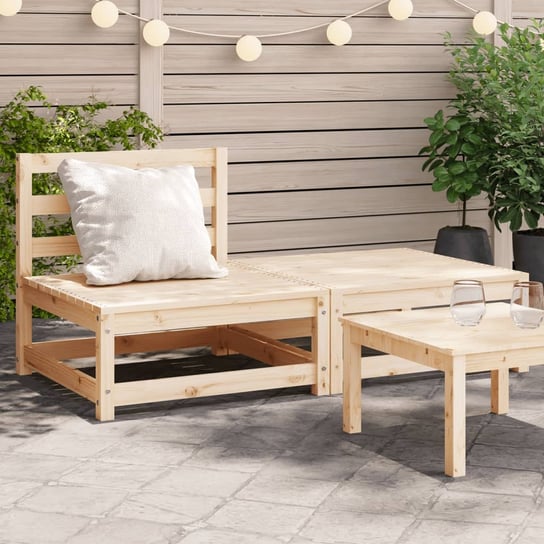 vidaXL Sofa ogrodowa bez podłokietników, z podnóżkiem, drewno sosnowe vidaXL
