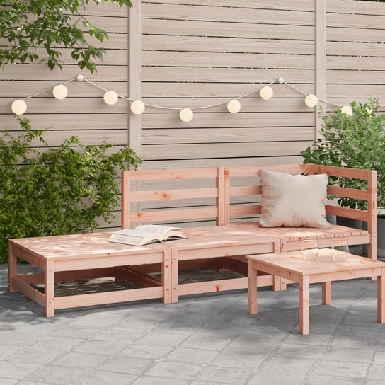 vidaXL Sofa ogrodowa z podnóżkiem, 2-osobowa, lite drewno daglezjowe vidaXL