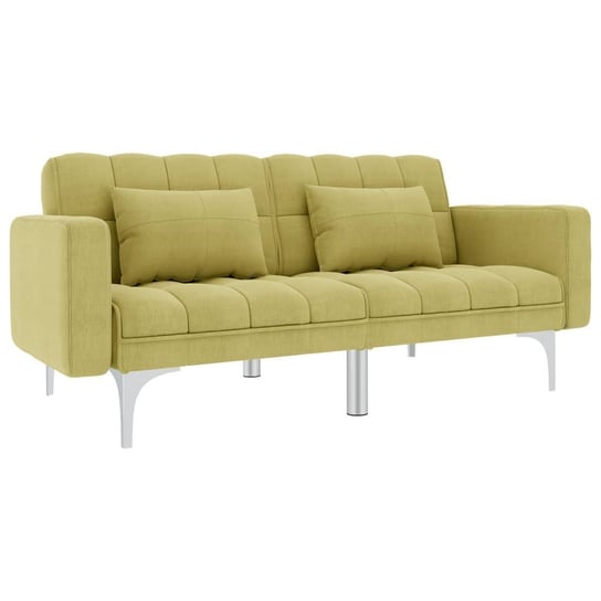 vidaXL Sofa rozkładana, zielona, tapicerowana tkaniną vidaXL