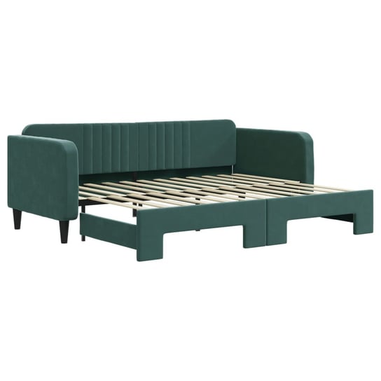 vidaXL Sofa rozsuwana, ciemnozielona, 90x200 cm, aksamit vidaXL