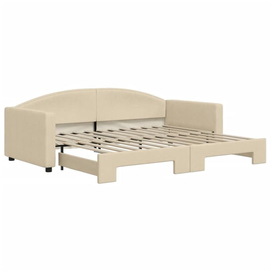 vidaXL Sofa rozsuwana, kremowa, 90x200 cm, tkanina vidaXL