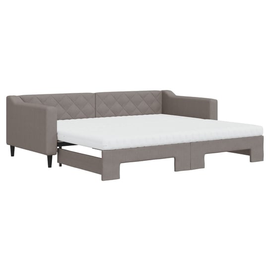 vidaXL Sofa rozsuwana z materacami, kolor taupe, 90x200 cm, tkanina vidaXL