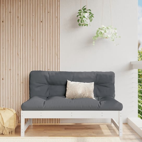vidaXL Sofa środkowa do ogrodu, biała, 120x80 cm, lite drewno sosnowe vidaXL