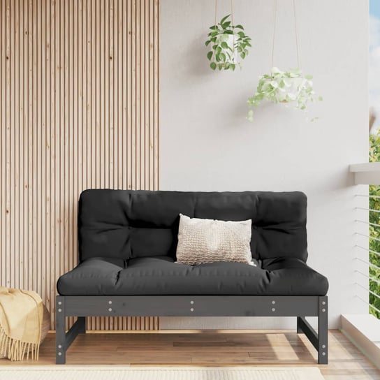 vidaXL Sofa środkowa do ogrodu, szara, 120x80 cm, lite drewno sosnowe vidaXL