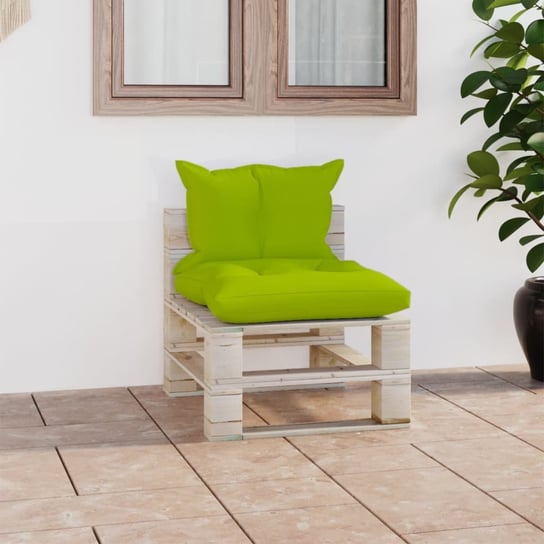 vidaXL Sofa środkowa z palet, z poduszkami, drewno sosnowe vidaXL