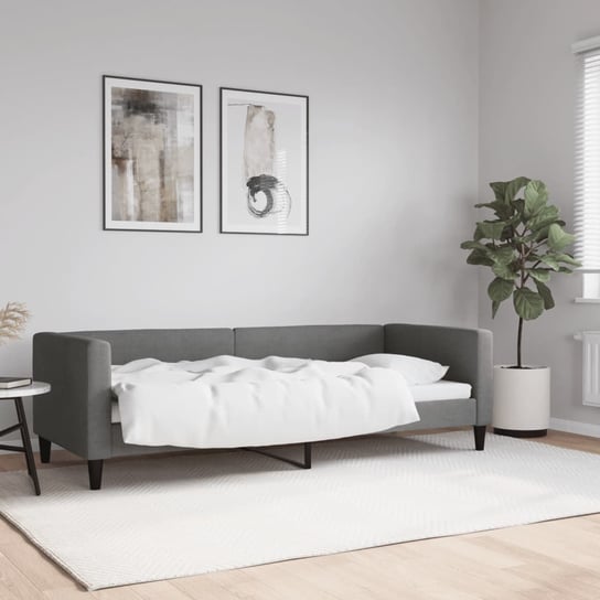 vidaXL Sofa z funkcją spania, ciemnoszara, 80x200 cm, obita tkaniną vidaXL