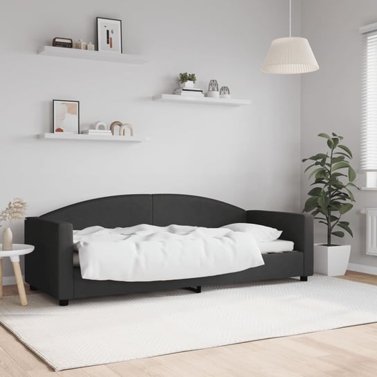 vidaXL Sofa z funkcją spania, czarna, 80x200 cm, obita tkaniną vidaXL