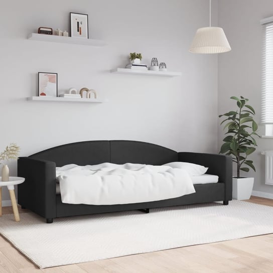 vidaXL Sofa z funkcją spania, czarna, 90x200 cm, obita tkaniną vidaXL