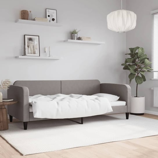 vidaXL Sofa z funkcją spania, kolor taupe, 90x200 cm, obita tkaniną vidaXL