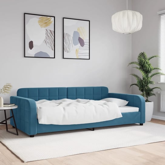 vidaXL Sofa z funkcją spania, niebieska, 100x200 cm, obita aksamitem vidaXL