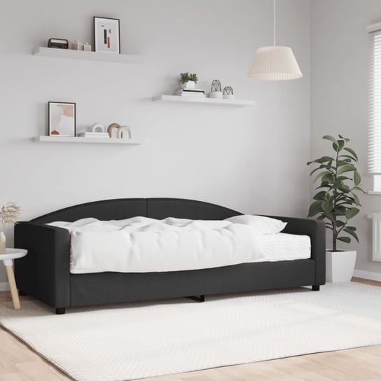 vidaXL Sofa z materacem do spania, czarna, 100x200 cm, tkanina vidaXL