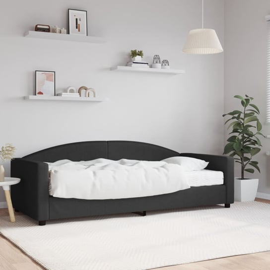 vidaXL Sofa z materacem do spania, czarna, 90x200 cm, tkanina vidaXL