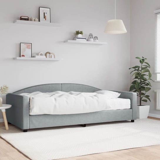 vidaXL Sofa z materacem do spania, jasnoszara, 100x200 cm, tkanina vidaXL
