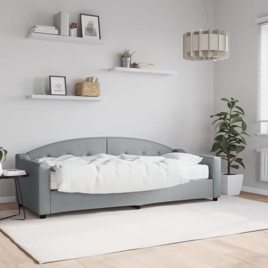 vidaXL Sofa z materacem do spania, jasnoszara, 80x200 cm, tkanina vidaXL