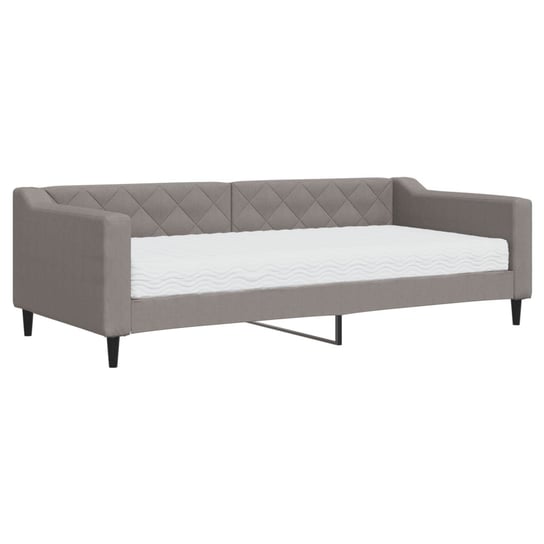 vidaXL Sofa z materacem do spania, kolor taupe, 90x200 cm, tkanina vidaXL