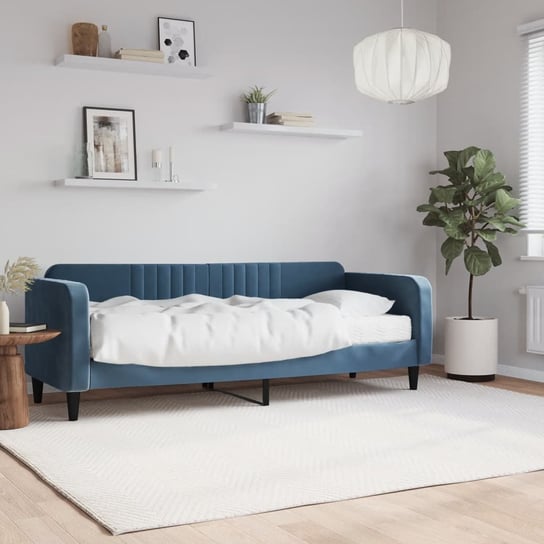 vidaXL Sofa z materacem do spania, niebieska, 80x200 cm, aksamit vidaXL