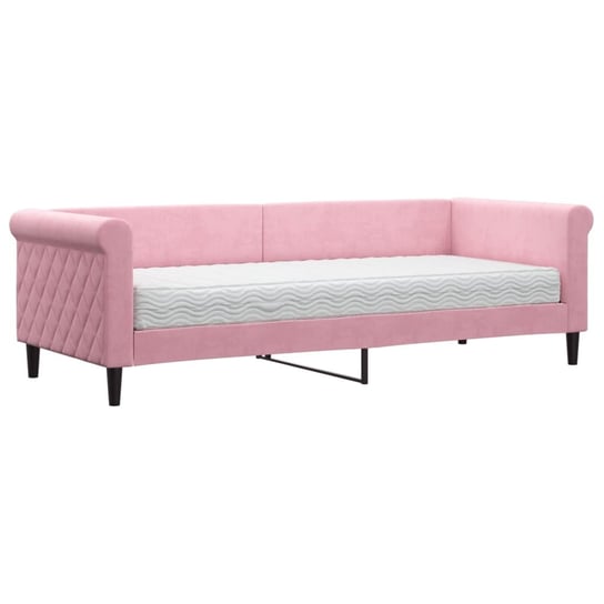 vidaXL Sofa z materacem do spania, różowa, 80x200 cm, aksamit vidaXL