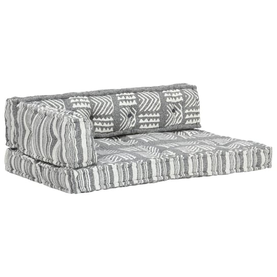 vidaXL Sofa z poduszek na paletę, tkanina, szary patchwork vidaXL
