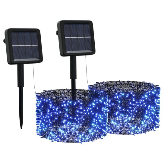 vidaXL Solarne lampki dekoracyjne, 2 szt., 2x200 LED, niebieskie vidaXL