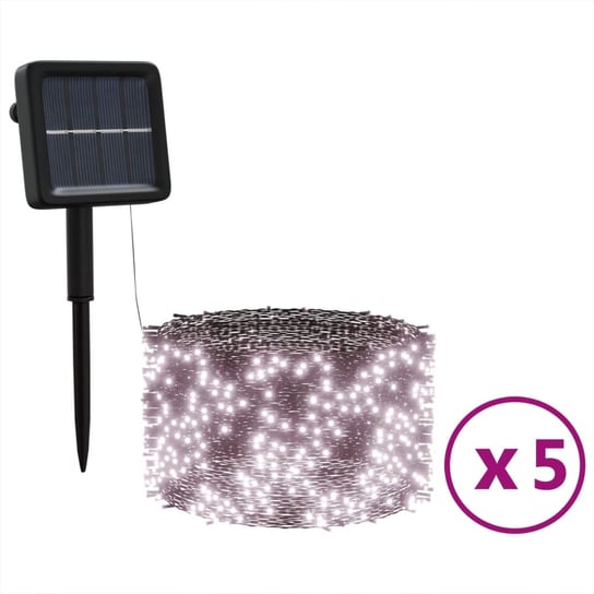 vidaXL Solarne lampki dekoracyjne, 5 szt., 5x200 LED, ciepłe białe vidaXL