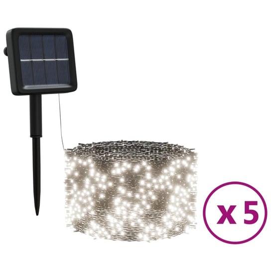 vidaXL Solarne lampki dekoracyjne, 5 szt., 5x200 LED, zimne białe vidaXL