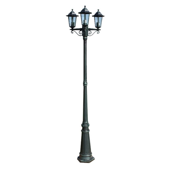 vidaXL Stojąca lampa ogrodowa 3-ramienna, 215 cm, ciemnozielona/czarna vidaXL