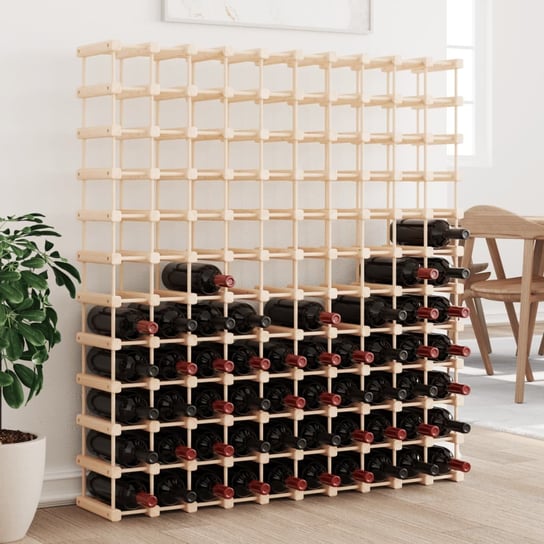 vidaXL Stojak na 120 butelek wina, 112,5x23x123,5 cm, drewno sosnowe vidaXL