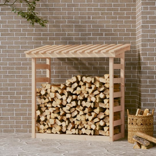 vidaXL Stojak na drewno opałowe, 108x64,5x110 cm, drewno sosnowe vidaXL