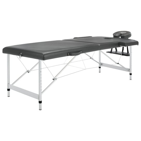 VidaXL Stół do masażu, 2 strefy, rama z aluminium, antracyt, 186x68cm vidaXL