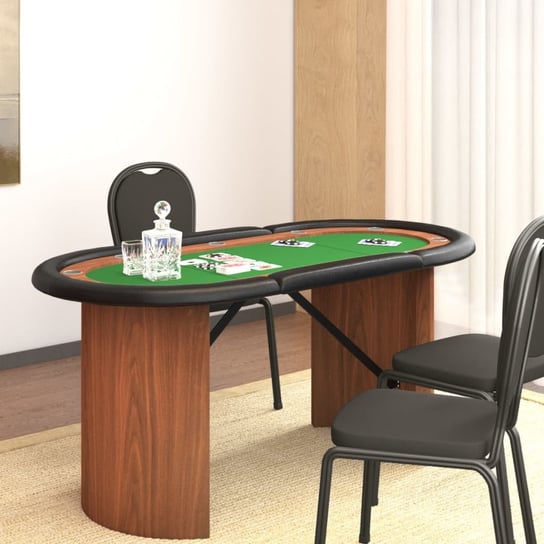 vidaXL Stół pokerowy dla 10 osób, zielony, 160x80x75 cm vidaXL