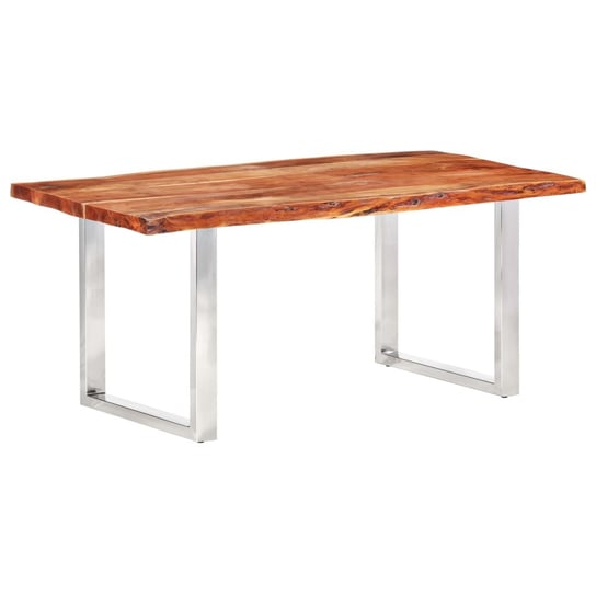 vidaXL Stół z litego drewna akacji, naturalna krawędź, 220 cm, 6 cm vidaXL