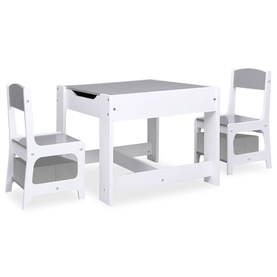 vidaXL Stolik dla dzieci z 2 krzesłami, biały, MDF vidaXL