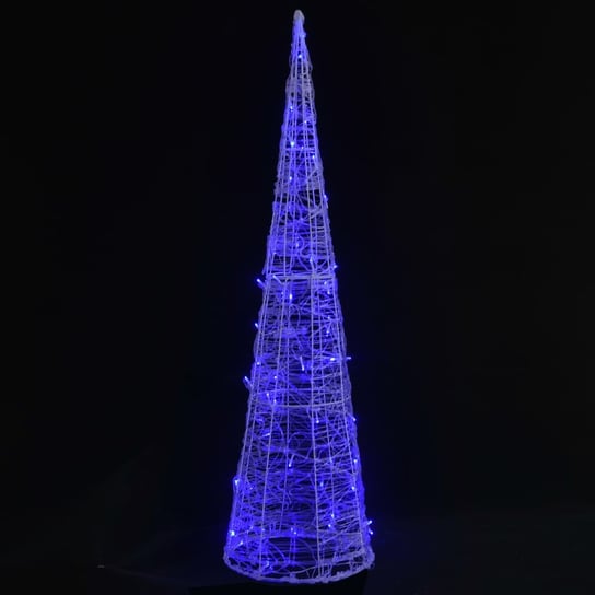 vidaXL Stożek dekoracyjny, akrylowy, niebieski, LED, 120 cm vidaXL