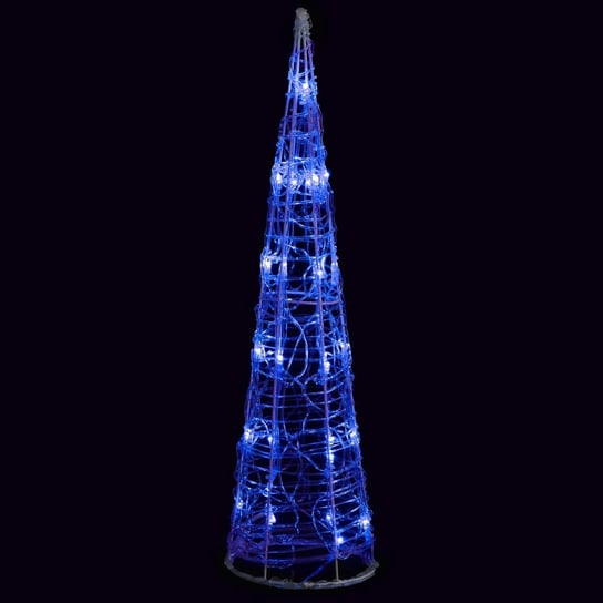 vidaXL Stożek dekoracyjny, akrylowy, niebieski, LED, 60 cm vidaXL