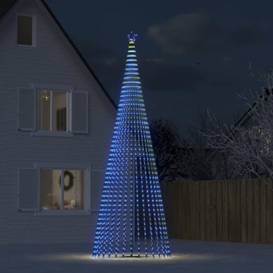 vidaXL Stożkowa choinka z lampek, 1544 niebieskich LED, 500 cm vidaXL