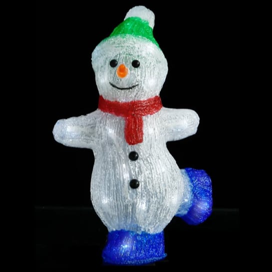 vidaXL Świąteczna, akrylowa figurka bałwana z LED, 30 cm, wewn./zewn. vidaXL