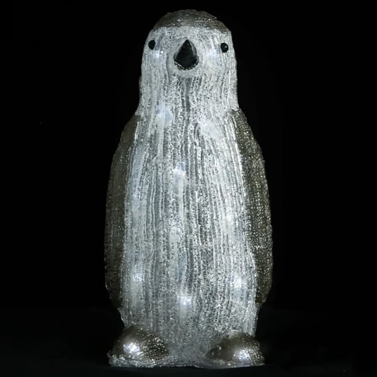 vidaXL Świąteczna, akrylowa figurka pingwina z LED, 30 cm, wewn./zewn. vidaXL